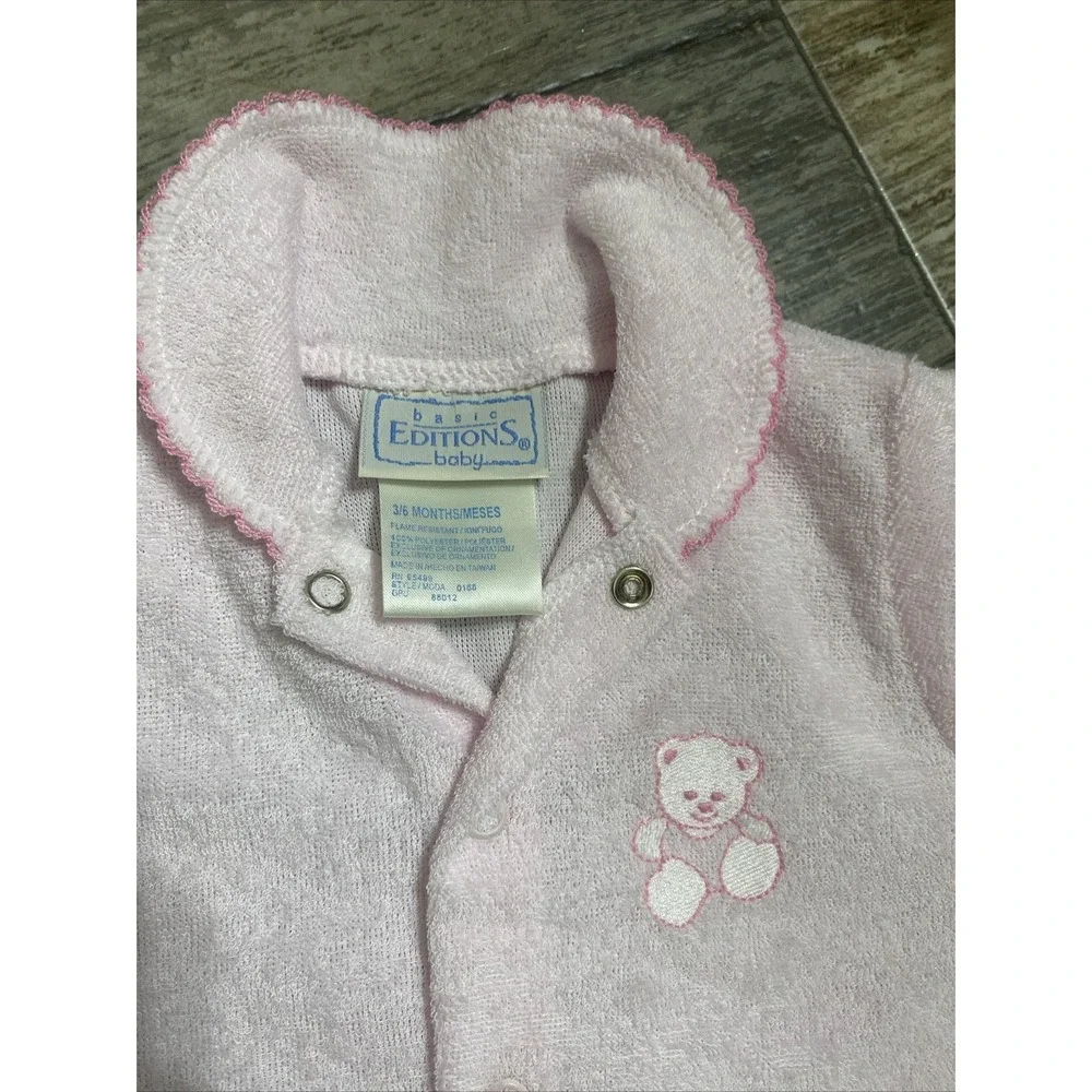Vintage Basic Editions Baby Girl‎ Pajamas Sleeper Button Up Size 3/6 Months New
